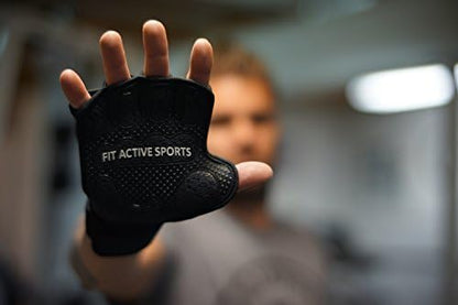 Fit Active Sports Gripper Weight Lifting Gloves with Wrist Wraps - Extra Grip & Padding for Lifting, Gym Workout, Cross Training Fitness, & Weightlifting. for Men & Women. No Calluses