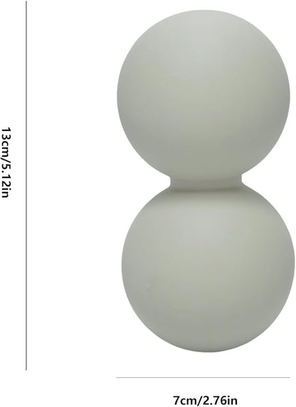 Peanut Massage Ball, Silicone Double Lacrosse Balls for Myofascial Release, Muscle Soreness Relief and Yoga, Peanut Ball for Massaging Back, Neck, Waist (Grey)