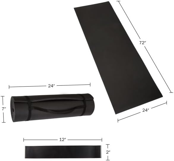 Yoga Mat Set - 4-Pack of Resistance Bands for Working Out with 1/2-Inch Workout Mat - Home Gym Starter Kit - Exercise Equipment by Wakeman (Green)