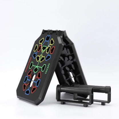 Push Up Board 12-in-1 System – Color-Coded Foldable Pushup Bar with Handles for Home Workout – Portable Full Body Strength Training Board for Chest, Shoulders, Triceps & Back