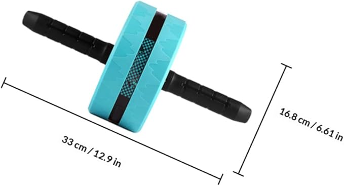 Mute Ab Roller with Non-slip Handles Knee Pad and Jump Rope for Women Core Strength Trainer for Home Gym Portable Fitness Wheel for Beginners and Advanced Users Blue and Black