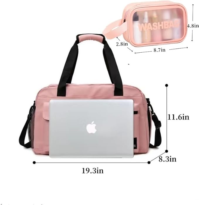 New Sports Tote Gym Travel Luggage Shopping Delivery Weekend Camping Overnight Bag(pink)