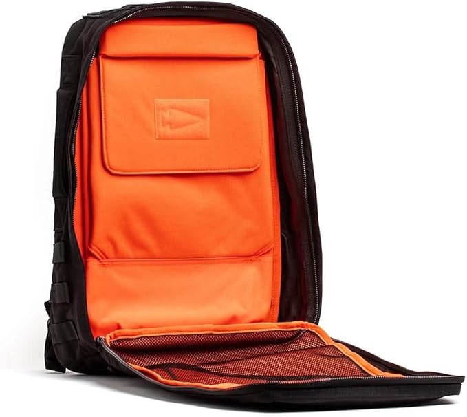 GORUCK Rucker 4.0 25L Black with White Embroidery - Purpose Built Rucking Backpack, Military Weight Training Rucksack w/Ruck Plate Pocket and Extra Padded Straps