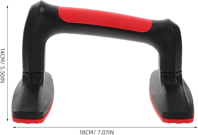 2pcs Red Plastic Parallettes Push up Bars for Home Gym Strength Training Equipment with Non-slip Handles for Calisthenic Floor Exercise and Chest Muscle Workout