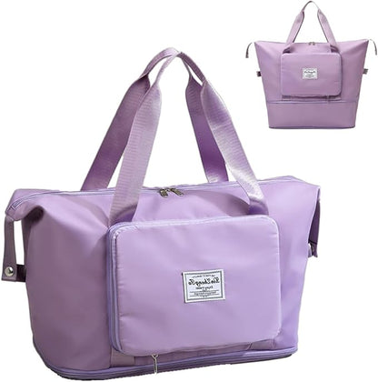 Lightweight Foldable Travel Duffle Bag, Large Capacity Carry On Weekender Bags with Wet Pocket, Water Resistant Workout Sports Gym Bag, Travel Essentials Bag for Travel hospital Weekend