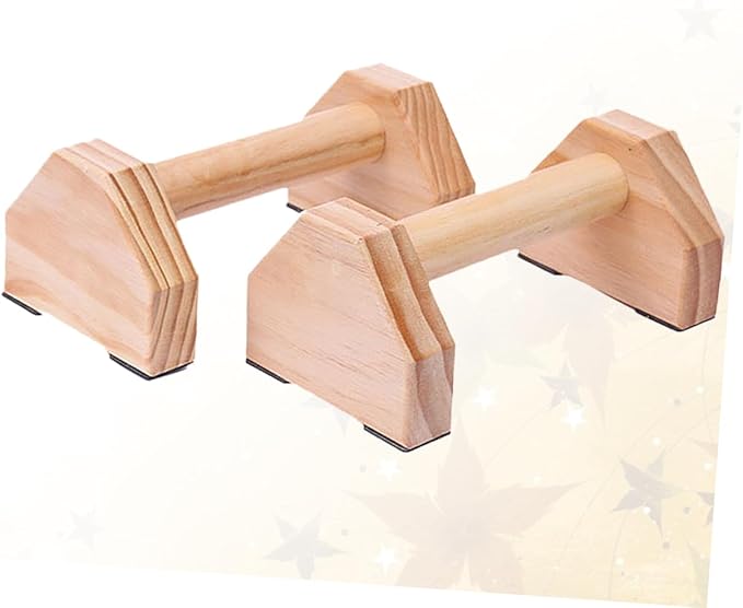 Solid Wood Handstand Bars and Push-up Frame Set for Muscle Training, Non-slip Fitness Equipment Pair for Home Calisthenics and Strength Workouts