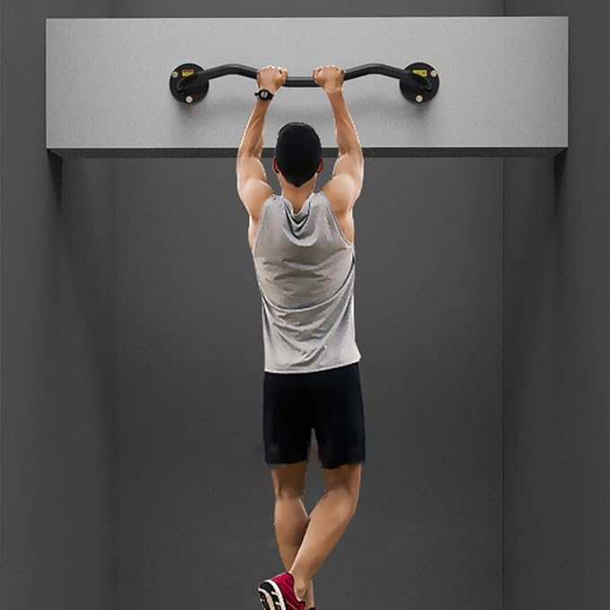 Wall Mounted Pull Up Bars Perfect Fitness Multi-Gym Doorway Pull Up Bar Home Gym Exercise Workout Equipment Strength Training Equipment Fitness Equipment Single Bars for Walls (Color : Black)