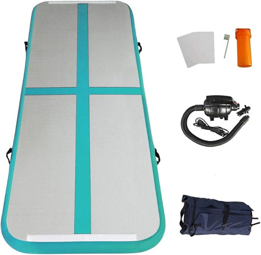 10ft/13ft/16ft/20ft Air Mat Tumble Track Inflatable Gymnastics Tumbling Track Mat with Electric Air Pump for Cheerleading/Practice/Beach/Park/Home use