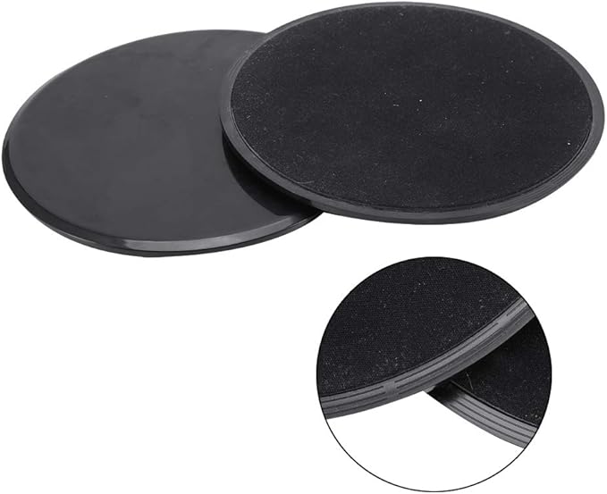 plplaaoo Fitness Gliding Discs 2pcs Exercise Sliding Core Slider Full Body Workout Equipment for Home Gym Training Black 7 Inch