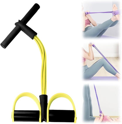 21 Fitness Resistance Bands-4 Tube Pedal Ankle Puller,2025 New Adjustable Resistance Bands for Leg Exercise,Durable Pedal Puller for Sit Up Workouts,Portable Stretching Bands for Home Gym Use
