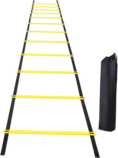Agility Ladder Speed Ladder Fitness Feet Training Multifunction with Storage Bag Rugby Outdoor Sports Instant Set up Foldable