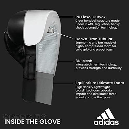 adidas Adi-Speed 501 Pro Kickboxing & Boxing Gloves for Men & Women – Leather Training Gloves for Heavy Bag, Sparring & Fitness