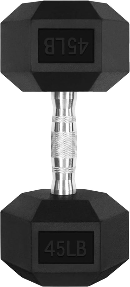 RitFit Rubber Coated Hex Dumbbell Set with Rack, 5-780LB for Home Gym Strength Training, Anti-Slip Knurled Handle, Hexagon Anti-Roll, Heavy-Duty Storage Rack