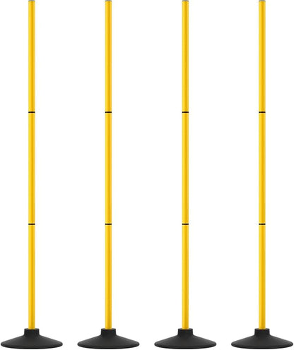 GHB Agility Poles 4 Pack 50" Sports Soccer Training Poles,Detachable Speed Training Equipment Football Accessories with Rubber Base