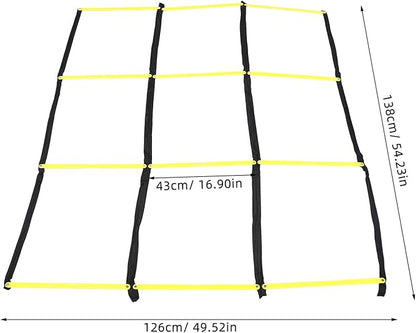 Football Agility Ladder and Multifunctional Speed Training Ladder Lightweight for Soccer Fitness Drills and Athletic Footwork Exercises Yellow