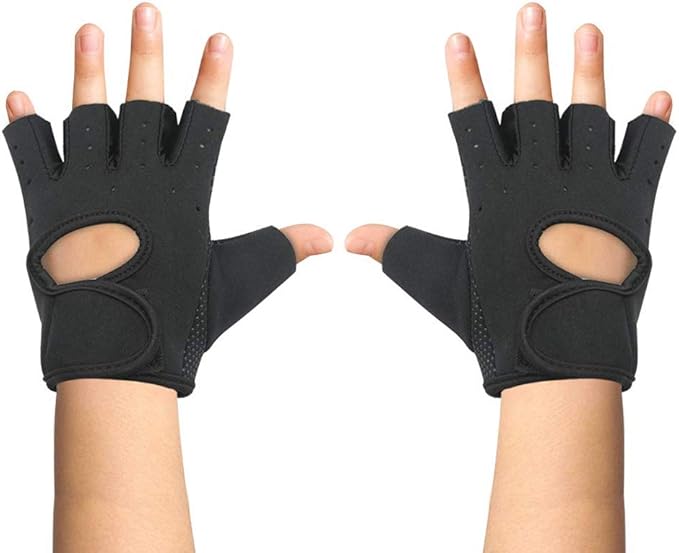 Luwint Kids Fingerless Workout Gloves - Anti-Slip Fitness Mitten for Children Cycling Yoga Weightlifting, 1 Pair