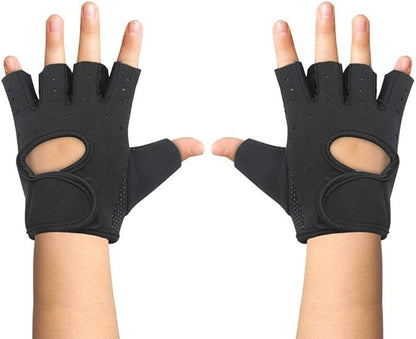 Luwint Kids Fingerless Workout Gloves - Anti-Slip Fitness Mitten for Children Cycling Yoga Weightlifting, 1 Pair