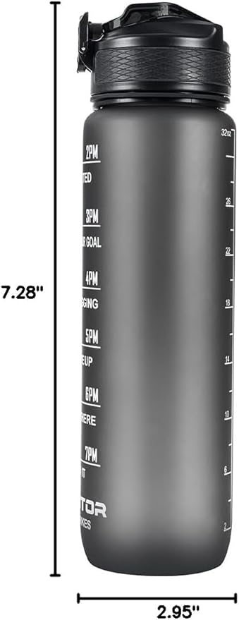 ADDMOTOR 32oz Sports Water Bottles with Time Marker, BPA Free Bottle with Straw -Leakproof BPA & Toxic Free Gym Bottle for Fitness, Gym, Camping, Outdoor Sports with Straw