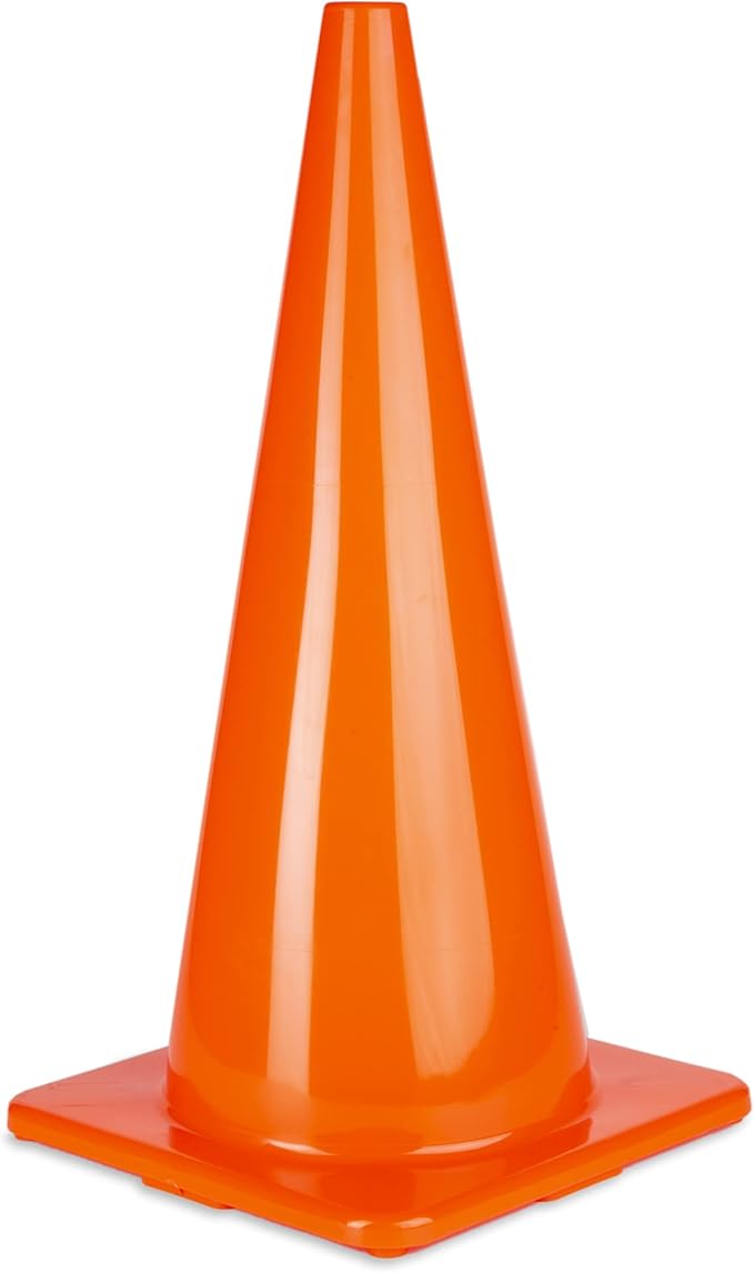 Champion Sports High Visibility Flexible Vinyl Cones for Sports Training, Agility Drills, Field & Gym Marking Sets