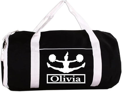 Personalized Sport/Gym Roll Duffel Bag - Cheerleading Black 18"