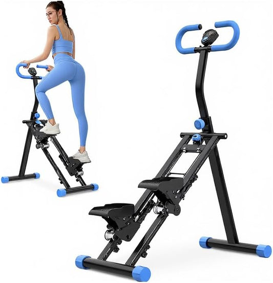 Stepper Machine Adjustable Handles, Compact Stepper Exercise Machine with LCD Display for Home Cardio Workout