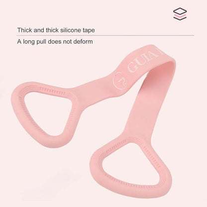 Exercise Resistance Bands Set, Pilates Stretching Kit, Portable Silicone Yoga Bands for Shoulder Workout & Flexibility Training