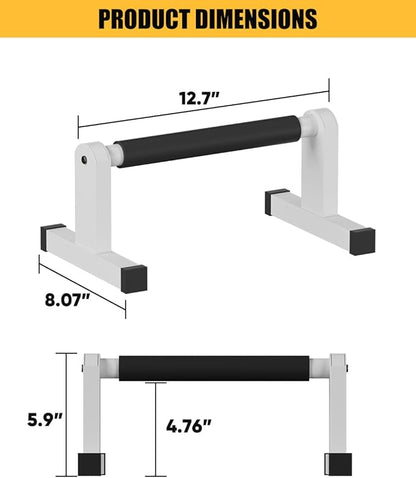 Push Up Bars, Heavey Duty Parallettes Dip Bar with Non-slip Grips for Calisthenics Planche L Sit Handstand Fitness Floor Workout, Pushup Station Handles Stand for Gym Strength Training