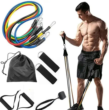 Ab Roller Home Gym Equipment – 4 Wheels Ab Wheel Muscle Roller with LCD Screen, 5Pcs Resistance Bands, Ankle Straps, Door Anchor, Handles, Travel Bag – Comfortable Elbow Support with Non-Slip Handles