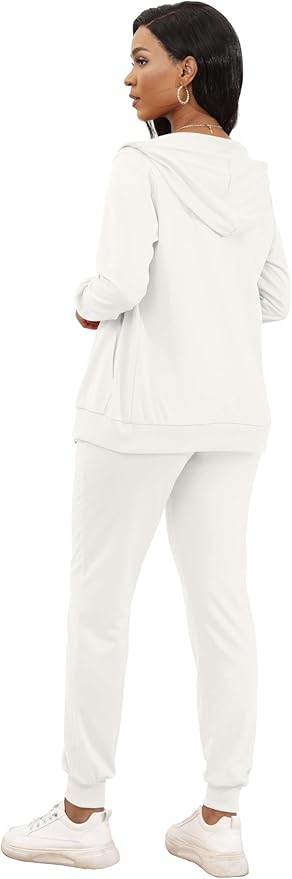 CLOCOR Track Suits for Women Set - Casual 2 Piece Outfits Sweatsuit Pocket Hoodies Long Sleeve with Patchwork Pants Set