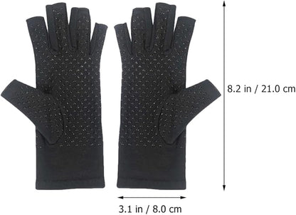 Cycling Half Finger Gloves Black High Elastic Non-Slip Exercising Gloves with Wrist Support for Fitness Training and Outdoor Riding, Size L (19.5-21.5cm)