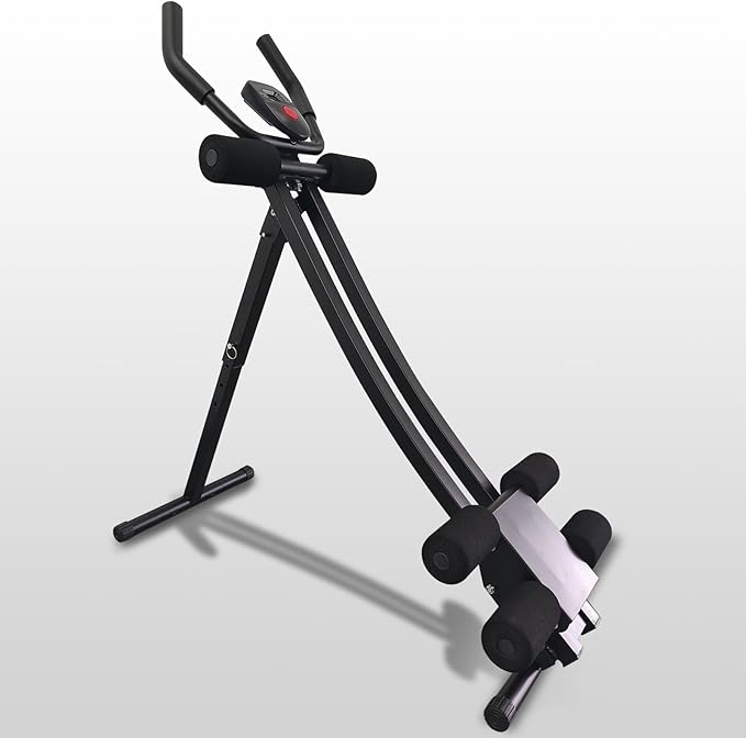 Ab Workout Equipment, Adjustable Ab Machine Full Body Workout for Home Gym, Strength Training Exercise Equipment for Body Shaping Foldable Waist Trainer Suitable for Beginner Max 440LBS