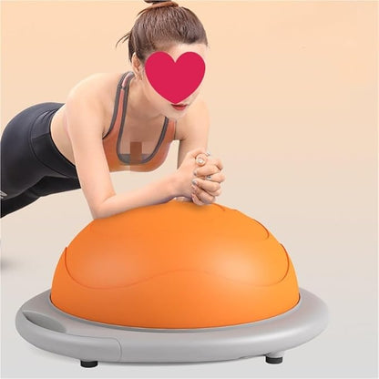 Half Balance Trainer Ball, Exercise Ball with Ergonomic Handle, Anti-Burst Semi-Circular Stability Ball for Home Fitness, Pilates, Ankle Strength and Sensory Training