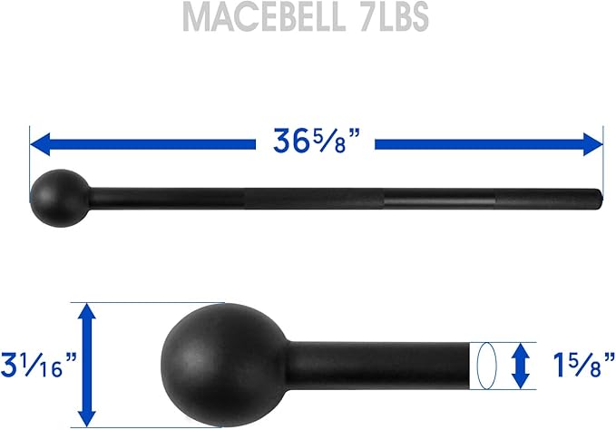 Yes4All Steel Mace Bell for Strength Training, Support Full Body, Muscles, Shoulder, Grips & Forearms Workouts, Stretching 5, 7, 10, 15, 20, 25, 30 LB For Woman & Man