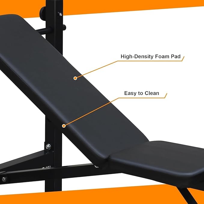 Adjustable Weight Bench for Home Gym, Multi-Function Strength Training Bench with Foldable Design, Heavy-Duty Steel Frame, Incline Decline Flat Positions, Full Body Workout Equipment