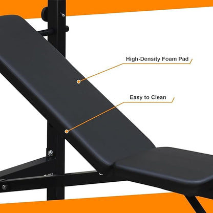 Adjustable Weight Bench for Home Gym, Multi-Function Strength Training Bench with Foldable Design, Heavy-Duty Steel Frame, Incline Decline Flat Positions, Full Body Workout Equipment