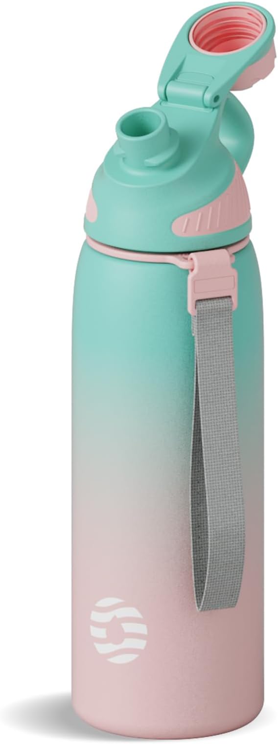 Fjbottle Insulated Stainless Steel Water Bottle, 24 Oz Leakproof Water Bottles, Ice Reusable Tumbler, Double Wall Vacuum Jug, Lightweight Durable for Traveling & Sports, Workout, 24oz