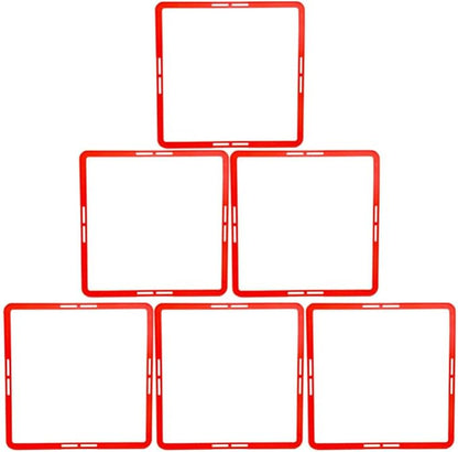SUPVOX Multi-Function Portable Agility Rings for Football Training 6Pcs Square Speed Circles for Youth Soccer Agility and Footwork Exercises