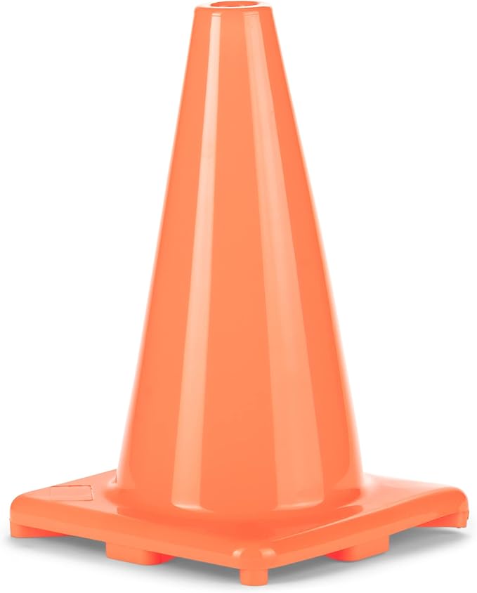 Champion Sports High Visibility Flexible Vinyl Cones for Sports Training, Agility Drills, Field & Gym Marking Sets