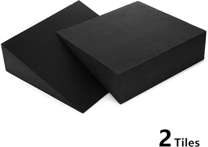 DEAYOU 2 Pack Yoga Foam Wedge, 13" EVA Foam Calf Stretch Slant Board for Lower Leg Strength Improve, Squat Wedge Incline Block for Workout, Exercise, Knee Pad, Back Support, Footrest Cushion (Black)