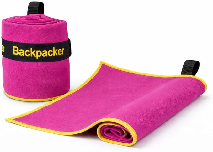 Backpacking Ultralight Quick Dry Microfiber Soft Fast Drying Hand and Face Towel Wash Cloth Camping Yoga Hiking Active Lifestyle Small (Magenta, Small)