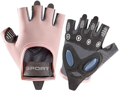 Women's Workout-Gloves Fingerless-Breathable-Mesh-Gloves with Non-Slip Grip for Cycling Gym Fitness