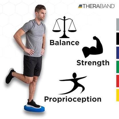 THERABAND Stability Trainer Pad, Intermediate Level, Soft, Set of 2, Blue Foam Balance Pad for Physical Therapy, Exercise Pad for Core Strength, Lightweight Non-Slip Balance Trainer, Portable Foam Pad for Home or Clinic Use