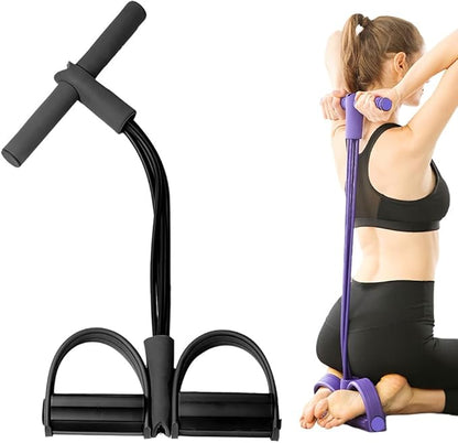 21 Fitness Resistance Bands-4 Tube Pedal Ankle Puller,2025 New Adjustable Resistance Bands for Leg Exercise,Durable Pedal Puller for Sit Up Workouts,Portable Stretching Bands for Home Gym Use