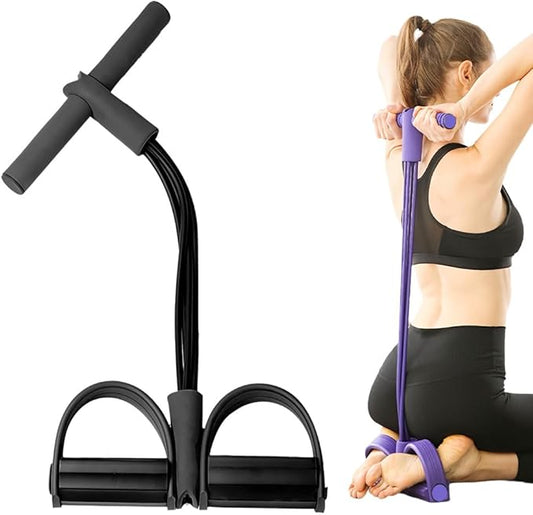 21 Fitness Resistance Bands-4 Tube Pedal Ankle Puller,2025 New Adjustable Resistance Bands for Leg Exercise,Durable Pedal Puller for Sit Up Workouts,Portable Stretching Bands for Home Gym Use
