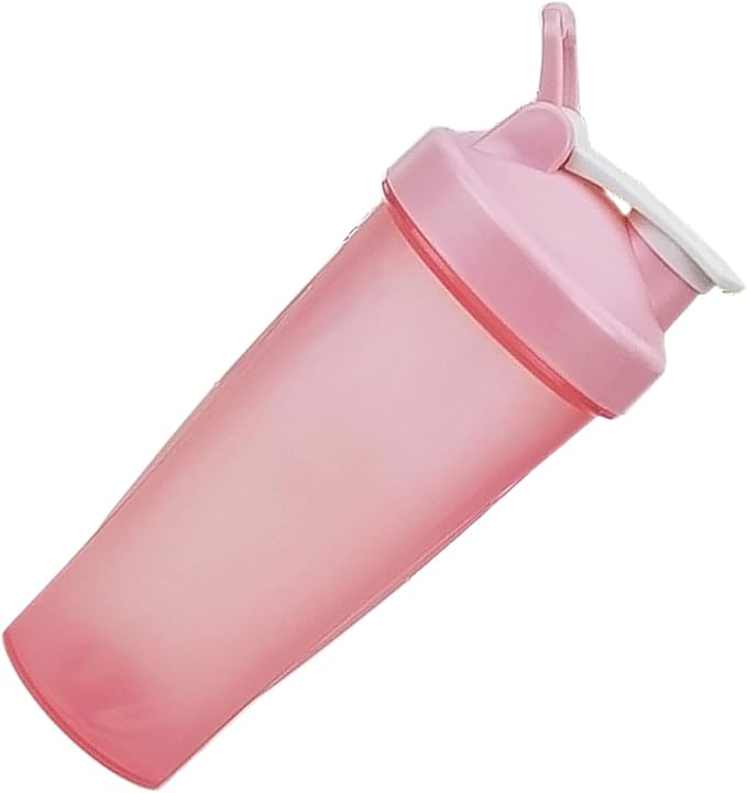 ZJchao Protein Shaker Bottle, 20oz Protein Shaker Water with Loop Balls Leak Proof for Pre Workout Outdoor Sports Gym Fitness (Pink) (Pink)