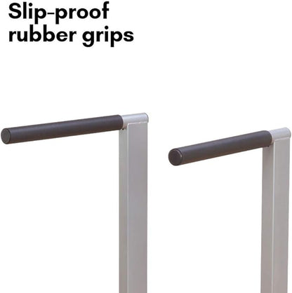 Body-Solid (GDIP59B) Dip Station - Heavy-Duty Steel Dip Bars with Slip-Proof Grips - Adjustable & Stable Pull-Up Stand for Strength Training - Powder Coated Fitness Equipment, Black