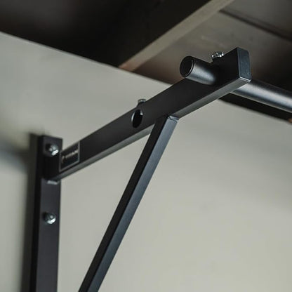 Titan Fitness Adjustable Depth 52" Wall Mounted Pull Up Bar, 14" or 22" From Wall, Rated 400 LB, Home or Garage Gym Chin Up Workout Training Station, Upper Body Workout