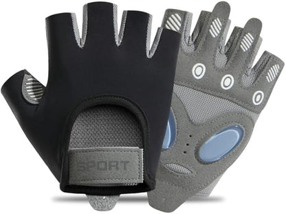 Women's Workout-Gloves Fingerless-Breathable-Mesh-Gloves with Non-Slip Grip for Cycling Gym Fitness