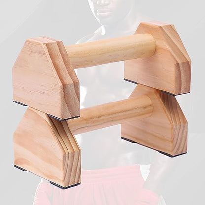 Solid Wood Push-up Frame with Anti-slip Base for Home Workout Muscle Training Device Handstand Bars Calisthenics Parallettes for Enhanced Range of Motion and Wrist Support