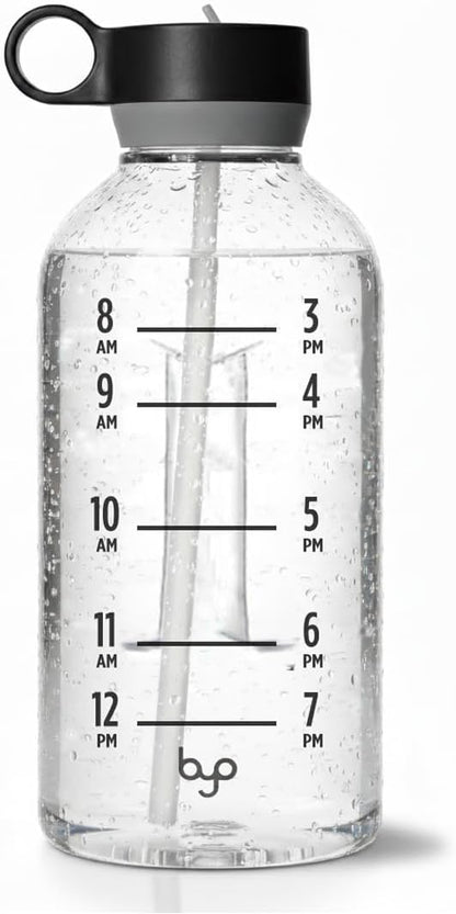 Built Byo 74 Oz Tritan Water Bottle with Straw (Black) - BPA-Free, Leakproof Lid, Wide Mouth Opening, Dishwasher Safe, Travel Handle - Reusable Bottle for Gym, Active Lifestyle, Daily Hydration Goals